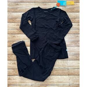 Posh Peanut Black Ribbed Bamboo Pajama Set 6T NEW